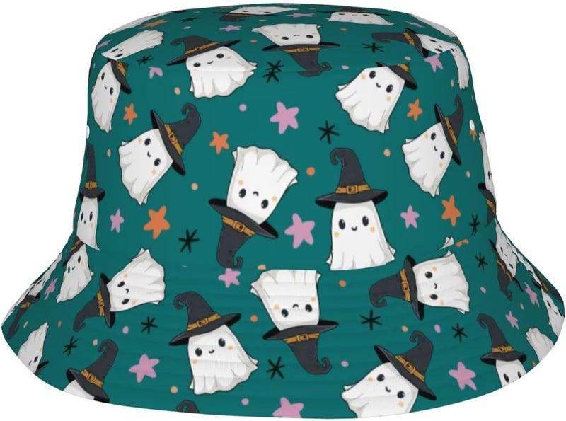 YYFD Halloween Bucket Hat for Women Men Watercolor Gothic Skull Hat Holiday Party Cap Outdoor Travel Sun Caps - Image 1